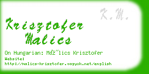 krisztofer malics business card